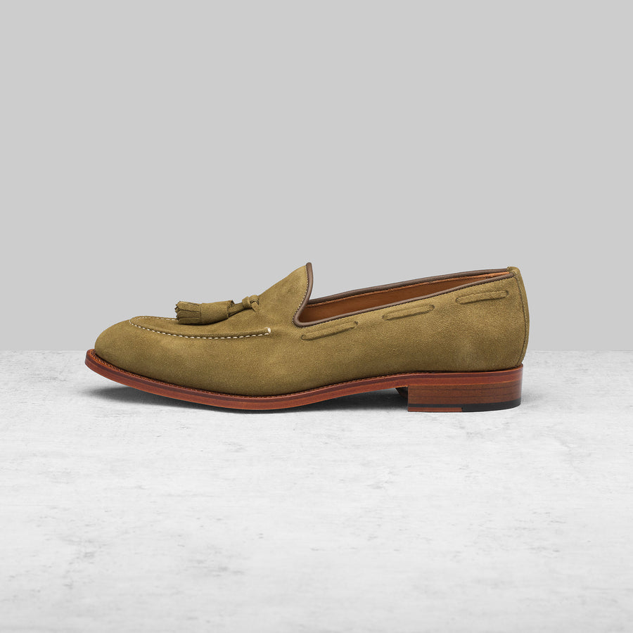 Abbey Loafer Army Green Suede