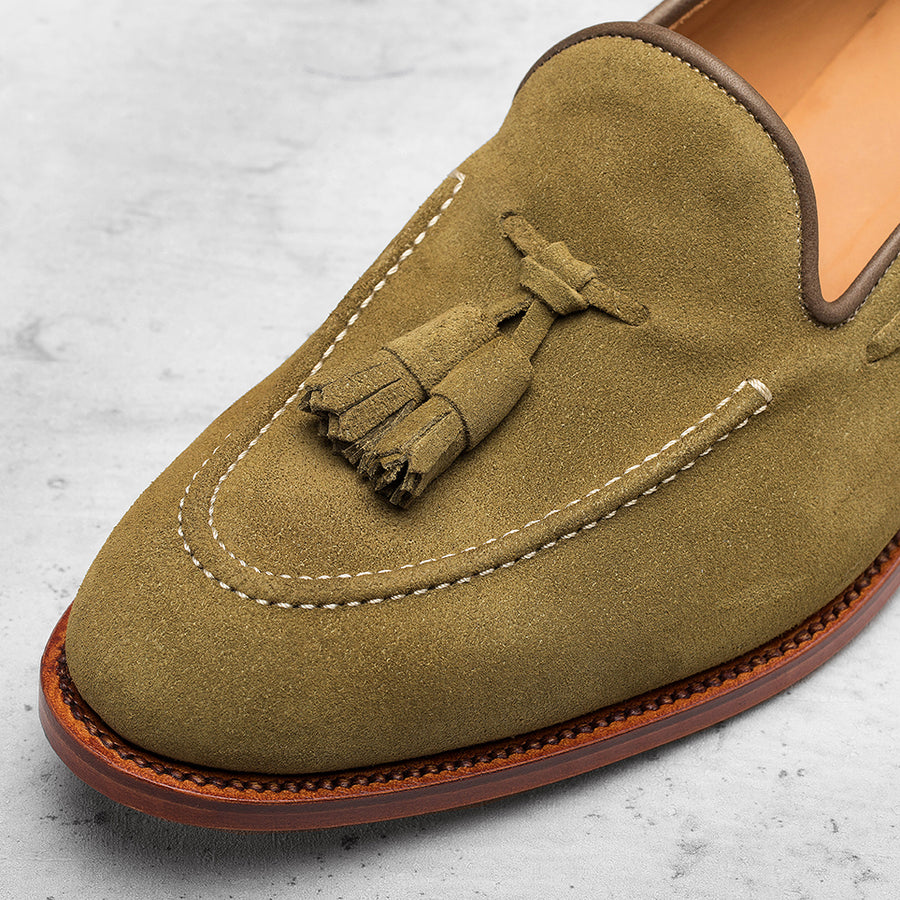 Abbey Loafer Army Green Suede